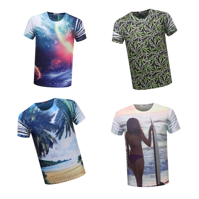 3D Computer Printing T-Shirt Men's T Shirt short sleeve O Neck Printed Shirts Fashion Knitted Tops Tees TX84-An-R1