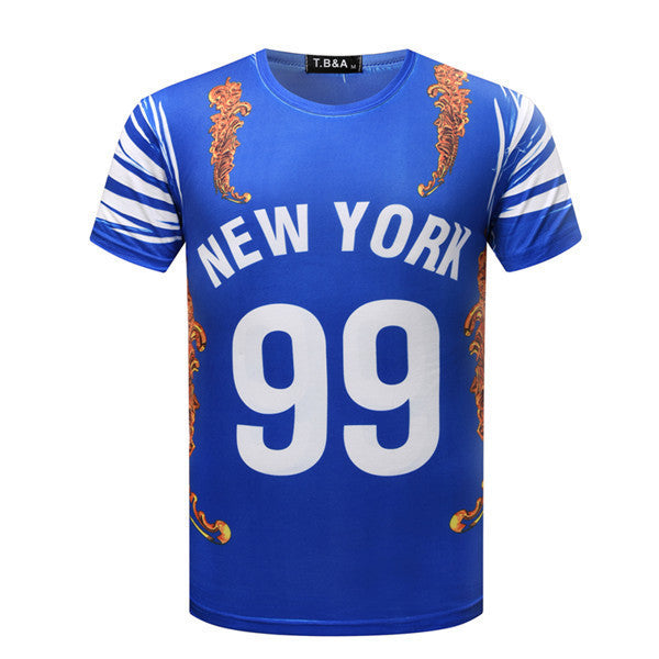 3D Computer Printing T-Shirt Men's T Shirt short sleeve O Neck Printed Shirts Fashion Knitted Tops Tees TX84-An-R1