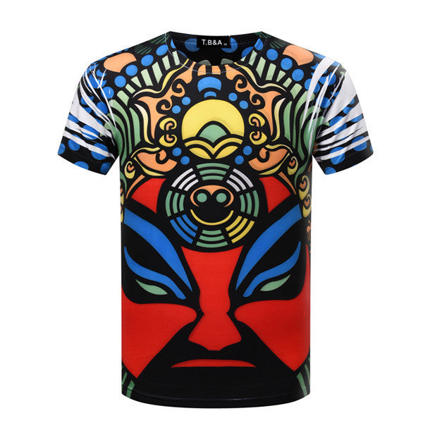 3D Computer Printing T-Shirt Men's T Shirt short sleeve O Neck Printed Shirts Fashion Knitted Tops Tees TX84-An-R1