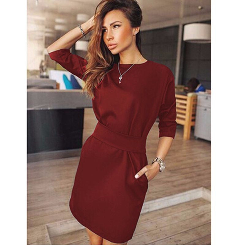 Online discount shop Australia - Fashion Women Black dress runway elegant ukraine plus size two side pocket women clothing