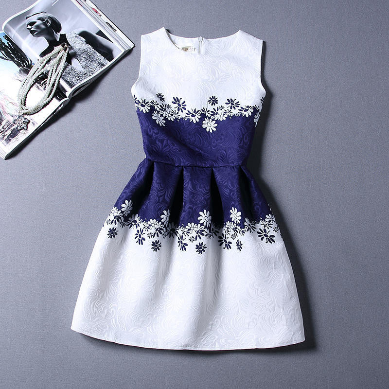 Online discount shop Australia - Black Sleeveless Print Party Dresses Ladies Vintage Style sundress female