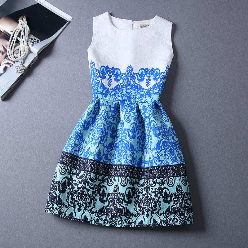 Online discount shop Australia - Black Sleeveless Print Party Dresses Ladies Vintage Style sundress female