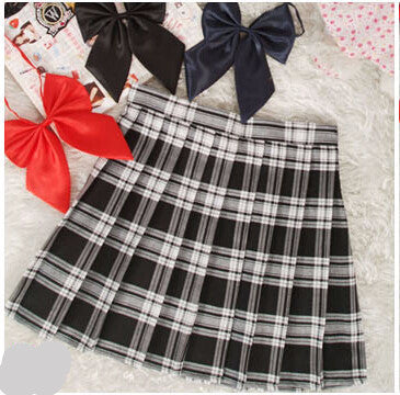 Online discount shop Australia - Midi Pleated Women Skirts High Waist Red A-Line Short Skirts Uniforms School Tartan Plaid Skirt Saias
