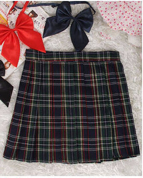 Online discount shop Australia - Midi Pleated Women Skirts High Waist Red A-Line Short Skirts Uniforms School Tartan Plaid Skirt Saias
