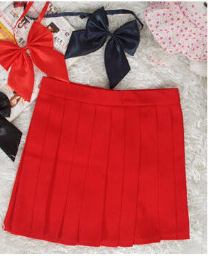 Online discount shop Australia - Midi Pleated Women Skirts High Waist Red A-Line Short Skirts Uniforms School Tartan Plaid Skirt Saias