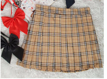 Online discount shop Australia - Midi Pleated Women Skirts High Waist Red A-Line Short Skirts Uniforms School Tartan Plaid Skirt Saias