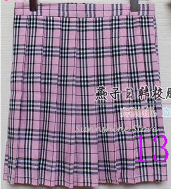 Online discount shop Australia - Midi Pleated Women Skirts High Waist Red A-Line Short Skirts Uniforms School Tartan Plaid Skirt Saias