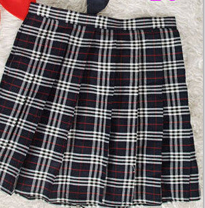 Online discount shop Australia - Midi Pleated Women Skirts High Waist Red A-Line Short Skirts Uniforms School Tartan Plaid Skirt Saias