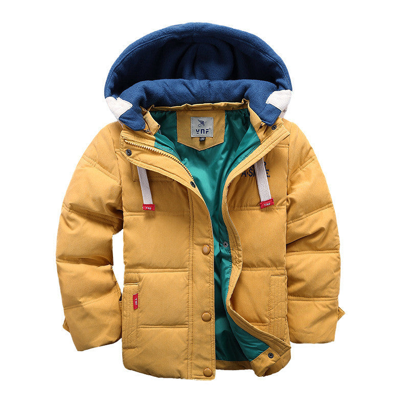 Online discount shop Australia - Children Down & Parkas 4-10T kids outerwear boys casual warm hooded jacket for boys solid boys warm coats