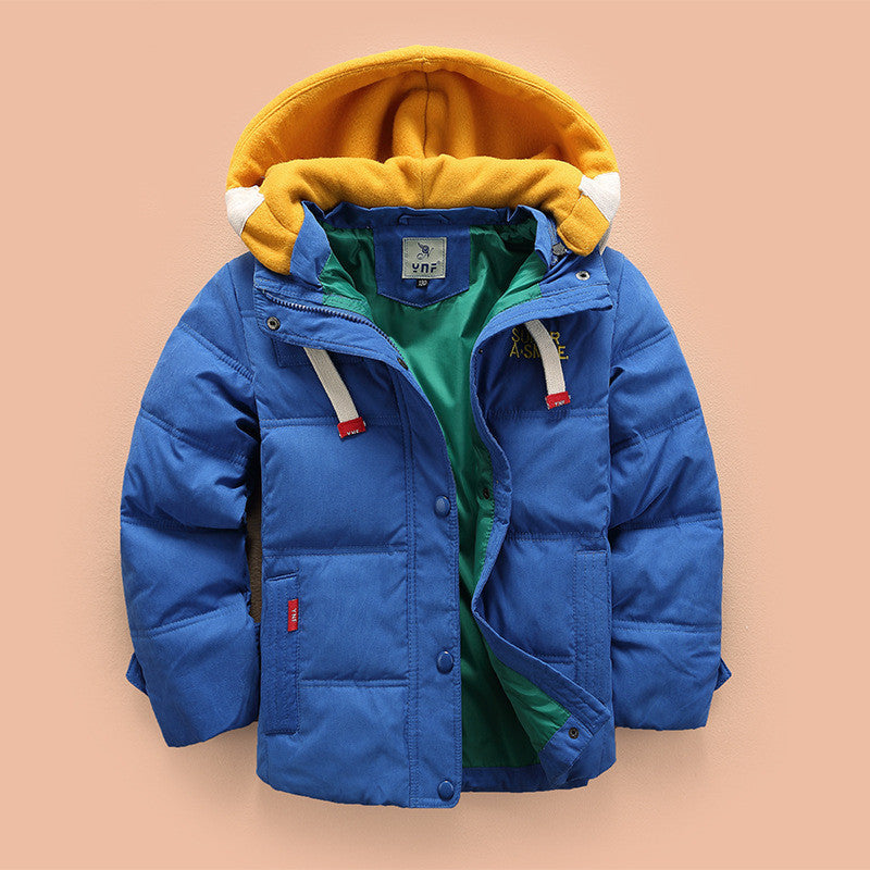 Online discount shop Australia - Children Down & Parkas 4-10T kids outerwear boys casual warm hooded jacket for boys solid boys warm coats