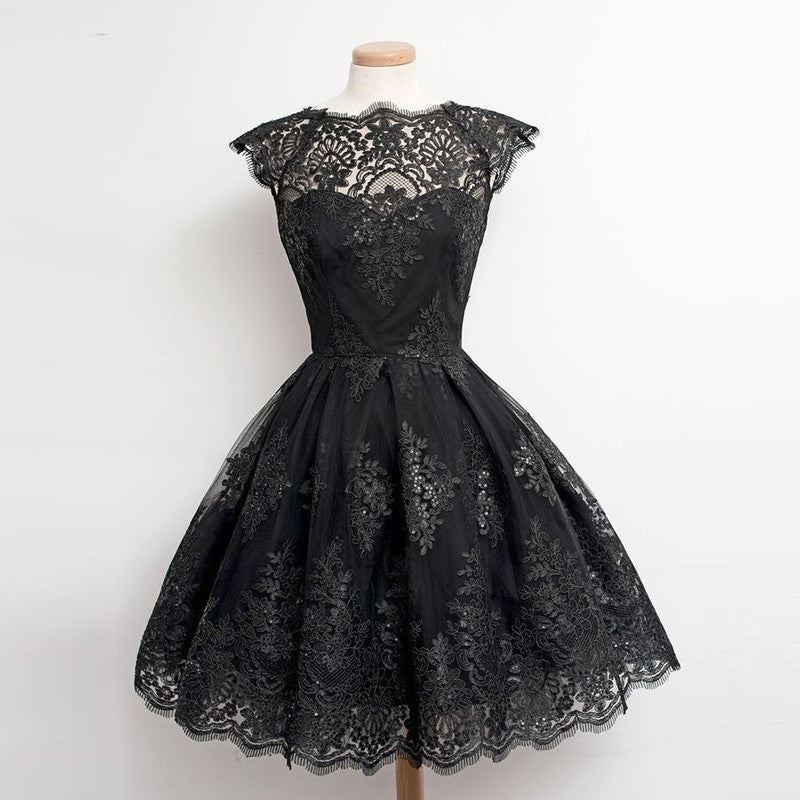 Online discount shop Australia - 2017 New Fashion Women Clothing Elegant ShortSleeve Black/White Lace Dress Vestidos Formal Wedding Mini Tutu Party Dresses Q2253