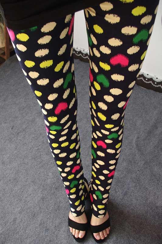 Women's BRUSHED Cross Plum Flowers Multicolor High Elastic Leggings Pants Female Workout Legging Trousers Women