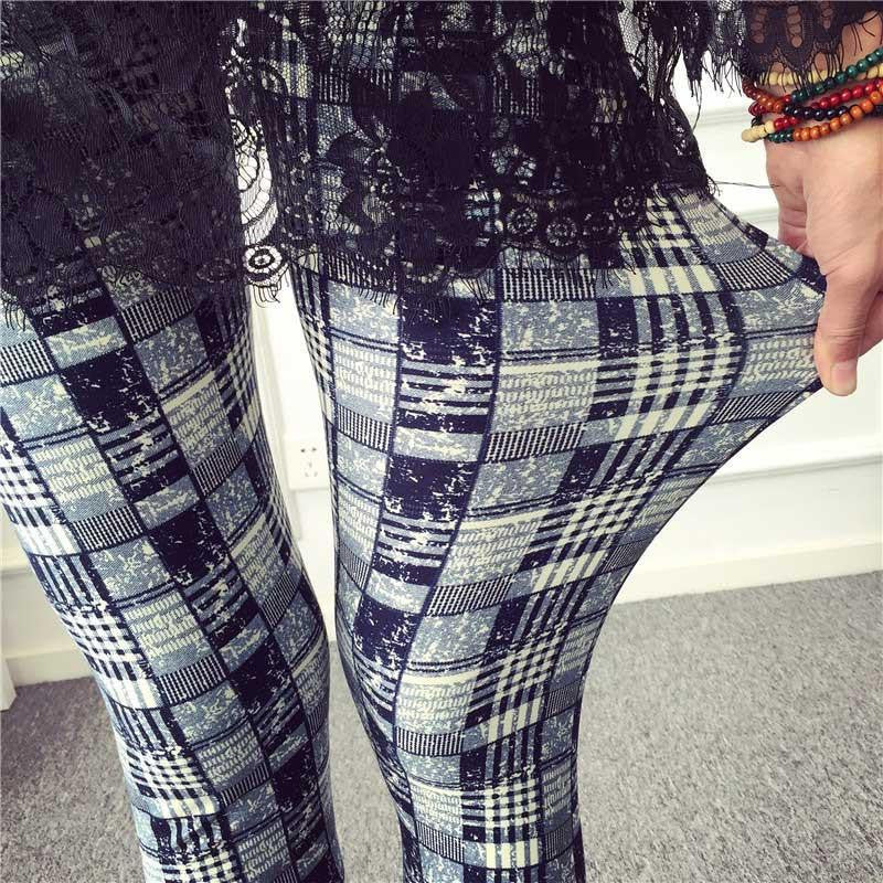Women's BRUSHED Cross Plum Flowers Multicolor High Elastic Leggings Pants Female Workout Legging Trousers Women