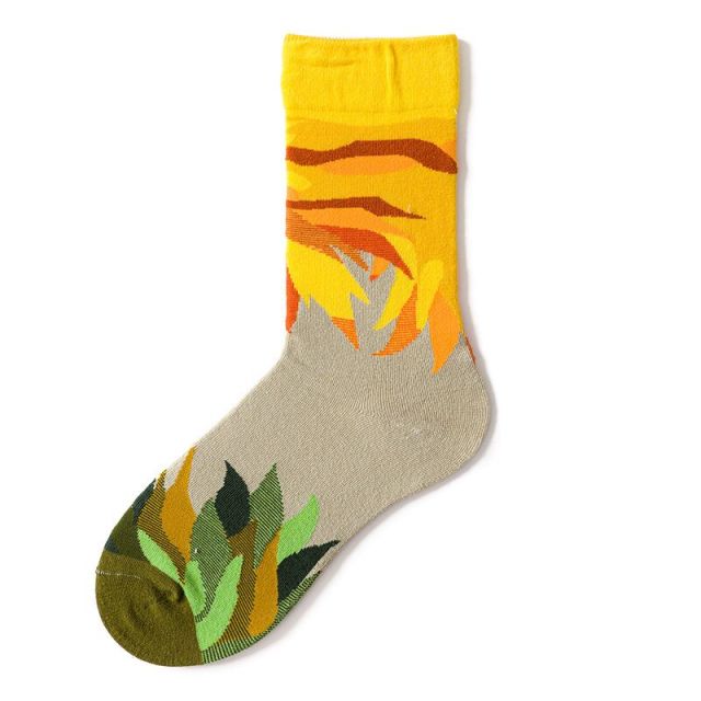 New Fashion Unisex Creative Harajuku Funny Socks Art Abstract Oil Painting Socks French Style Women Men Divertidos Crew Sokken