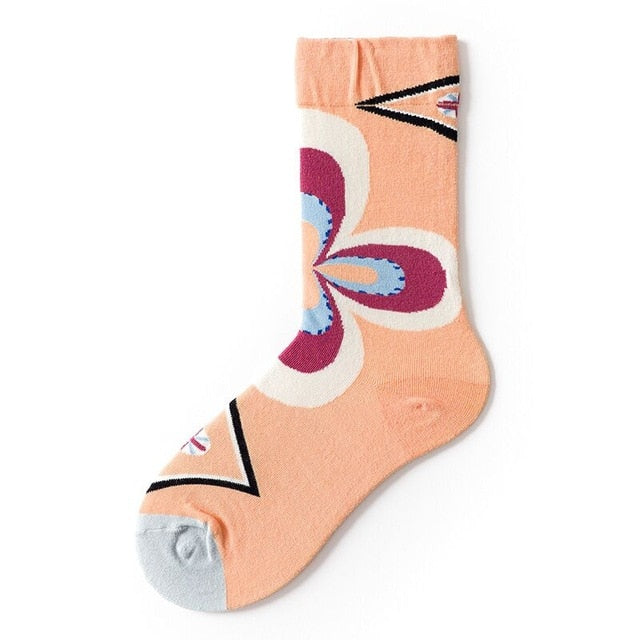 New Fashion Unisex Creative Harajuku Funny Socks Art Abstract Oil Painting Socks French Style Women Men Divertidos Crew Sokken