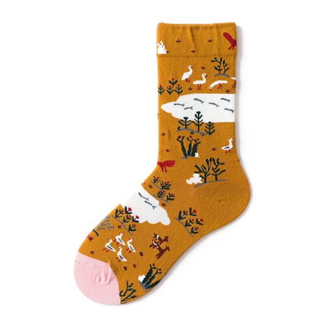 New Fashion Unisex Creative Harajuku Funny Socks Art Abstract Oil Painting Socks French Style Women Men Divertidos Crew Sokken
