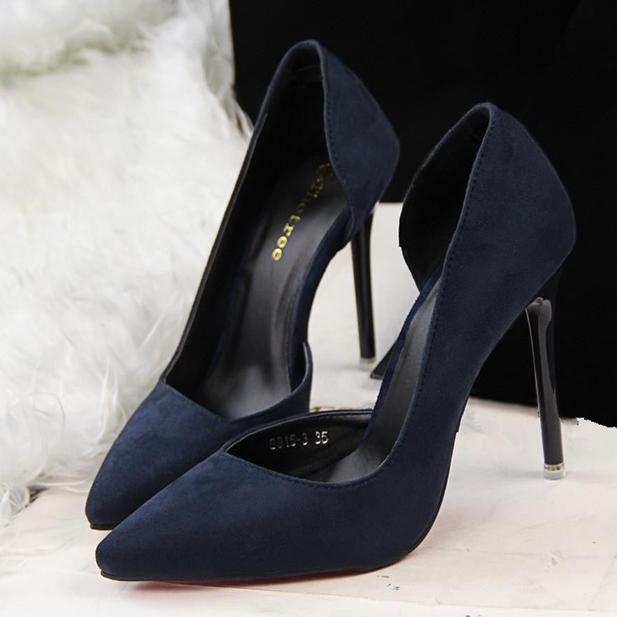 Women Pumps Fashion High Heels Shoes Women Pointed Toe Thin Heel Ladies Wedding Shoes Black Pink