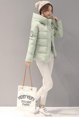 Women Jacket Hooded Thickening Super warm Short Coat Long sleeve Slim Big yards Cotton clothes