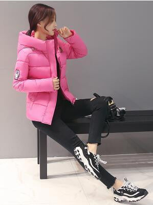 Women Jacket Hooded Thickening Super warm Short Coat Long sleeve Slim Big yards Cotton clothes
