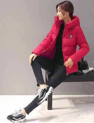Women Jacket Hooded Thickening Super warm Short Coat Long sleeve Slim Big yards Cotton clothes