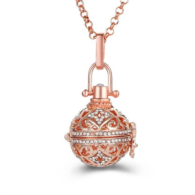Mexico Chime Music Angel Ball Caller Locket Necklace Vintage Pregnancy Necklace Aromatherapy Essential Oil Diffuser Accessories