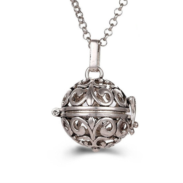 Mexico Chime Music Angel Ball Caller Locket Necklace Vintage Pregnancy Necklace Aromatherapy Essential Oil Diffuser Accessories