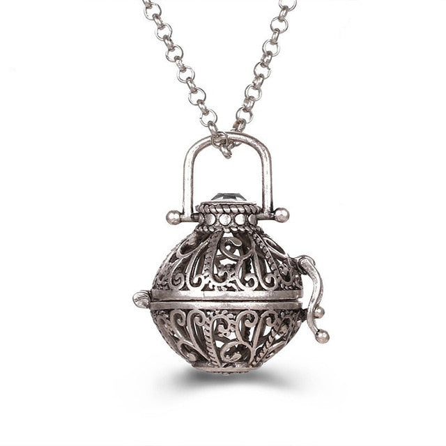 Mexico Chime Music Angel Ball Caller Locket Necklace Vintage Pregnancy Necklace Aromatherapy Essential Oil Diffuser Accessories