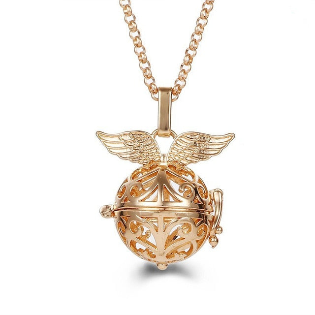 Mexico Chime Music Angel Ball Caller Locket Necklace Vintage Pregnancy Necklace Aromatherapy Essential Oil Diffuser Accessories