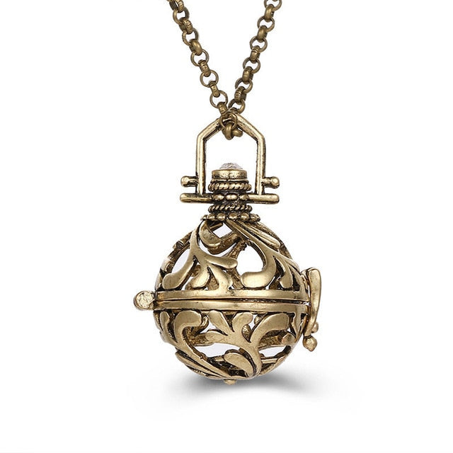 Mexico Chime Music Angel Ball Caller Locket Necklace Vintage Pregnancy Necklace Aromatherapy Essential Oil Diffuser Accessories