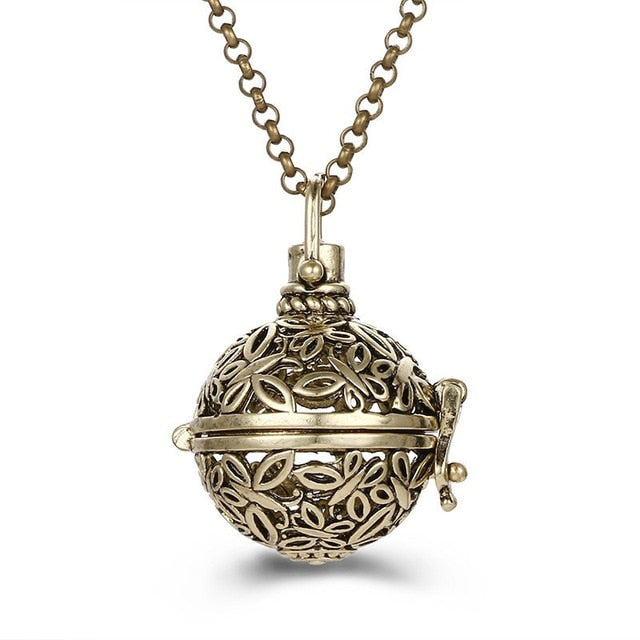 Mexico Chime Music Angel Ball Caller Locket Necklace Vintage Pregnancy Necklace Aromatherapy Essential Oil Diffuser Accessories