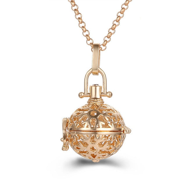 Mexico Chime Music Angel Ball Caller Locket Necklace Vintage Pregnancy Necklace Aromatherapy Essential Oil Diffuser Accessories