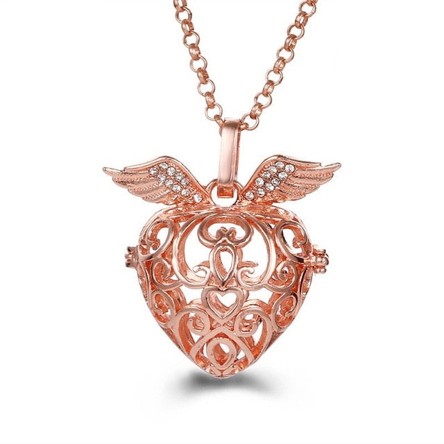 Mexico Chime Music Angel Ball Caller Locket Necklace Vintage Pregnancy Necklace Aromatherapy Essential Oil Diffuser Accessories