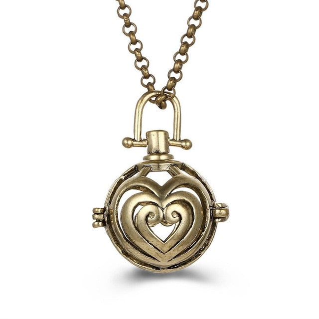 Mexico Chime Music Angel Ball Caller Locket Necklace Vintage Pregnancy Necklace Aromatherapy Essential Oil Diffuser Accessories