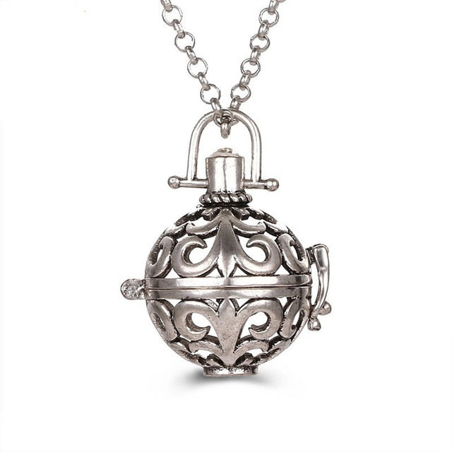 Mexico Chime Music Angel Ball Caller Locket Necklace Vintage Pregnancy Necklace Aromatherapy Essential Oil Diffuser Accessories