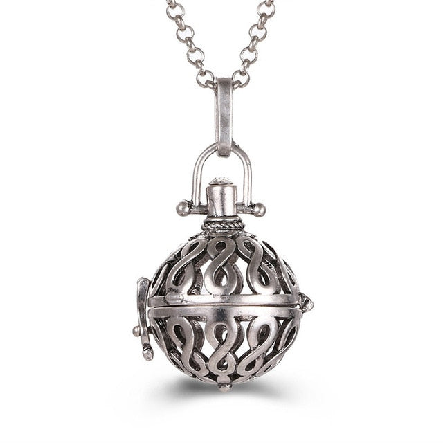 Mexico Chime Music Angel Ball Caller Locket Necklace Vintage Pregnancy Necklace Aromatherapy Essential Oil Diffuser Accessories