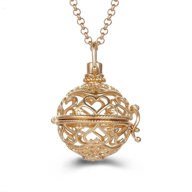 Mexico Chime Music Angel Ball Caller Locket Necklace Vintage Pregnancy Necklace Aromatherapy Essential Oil Diffuser Accessories