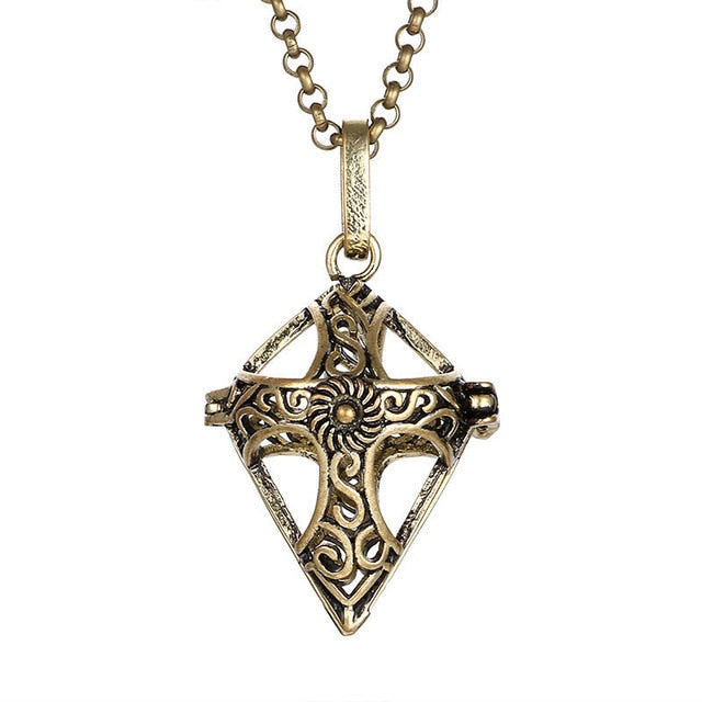 Mexico Chime Music Angel Ball Caller Locket Necklace Vintage Pregnancy Necklace Aromatherapy Essential Oil Diffuser Accessories