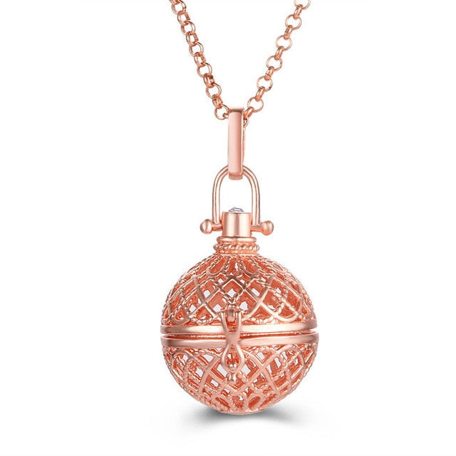 Mexico Chime Music Angel Ball Caller Locket Necklace Vintage Pregnancy Necklace Aromatherapy Essential Oil Diffuser Accessories