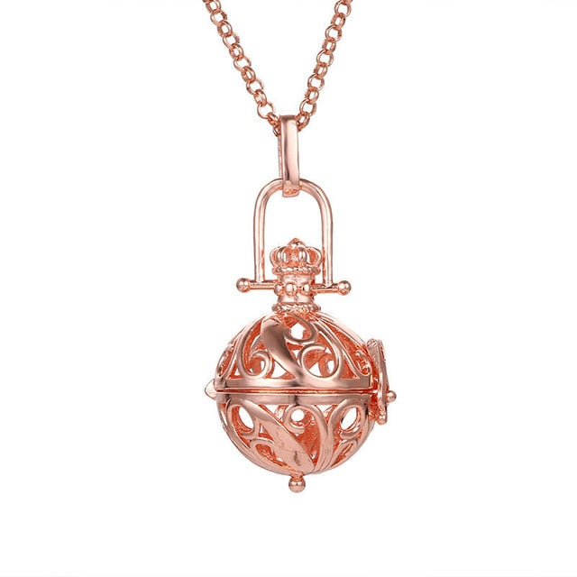 Mexico Chime Music Angel Ball Caller Locket Necklace Vintage Pregnancy Necklace Aromatherapy Essential Oil Diffuser Accessories