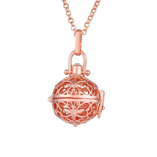 Mexico Chime Music Angel Ball Caller Locket Necklace Vintage Pregnancy Necklace Aromatherapy Essential Oil Diffuser Accessories