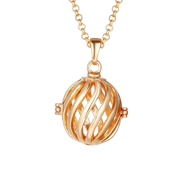Mexico Chime Music Angel Ball Caller Locket Necklace Vintage Pregnancy Necklace Aromatherapy Essential Oil Diffuser Accessories