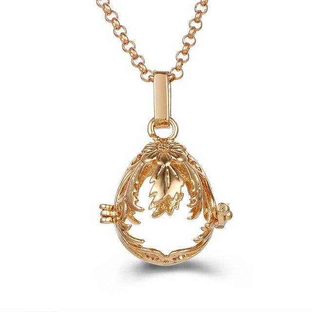 Mexico Chime Music Angel Ball Caller Locket Necklace Vintage Pregnancy Necklace Aromatherapy Essential Oil Diffuser Accessories