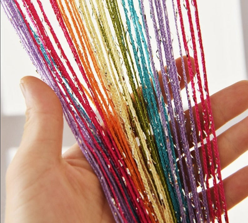 Line curtain  Tassel Flash Curtain Decoration For Living Room Bedroom Room divider Door Decorate Colorful Door curtain