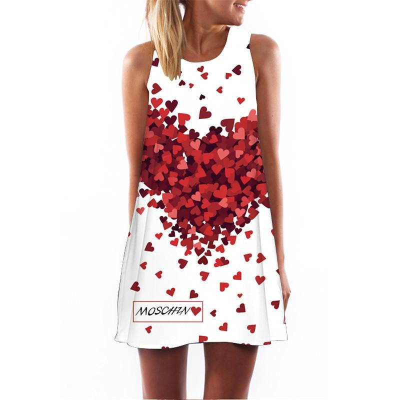 Women Dress 3D Print Vintage Hippie Summer Beach Dress Dashiki Loose Plus Size Women Clothing