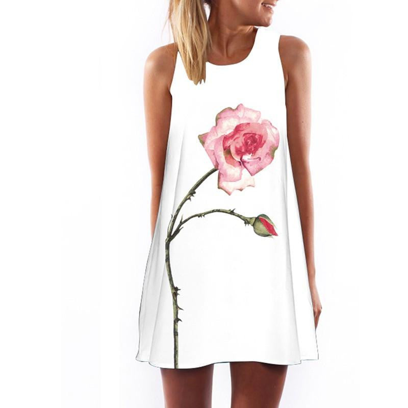 Women Dress 3D Print Vintage Hippie Summer Beach Dress Dashiki Loose Plus Size Women Clothing