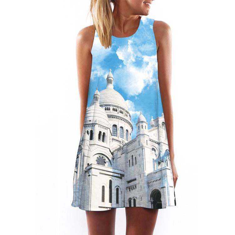 Women Dress 3D Print Vintage Hippie Summer Beach Dress Dashiki Loose Plus Size Women Clothing