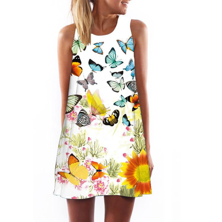 Women Dress 3D Print Vintage Hippie Summer Beach Dress Dashiki Loose Plus Size Women Clothing