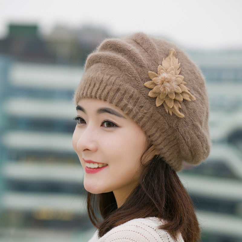 Online discount shop Australia - Hats for women beanie mom's cap solid beret Rabbit hair