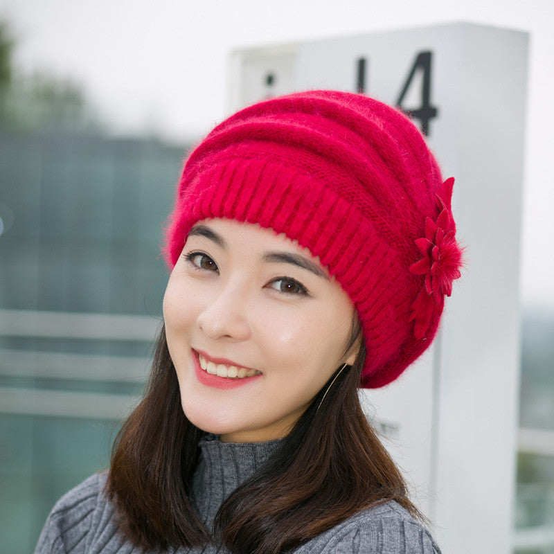 Online discount shop Australia - Hats for women beanie mom's cap solid beret Rabbit hair