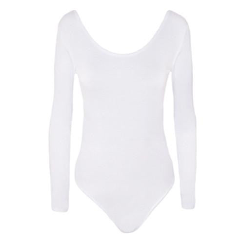 women shirts Crew Neck Long Sleeve Open Crotch Bodysuit Basic Solid Color Body Shirt Women C218